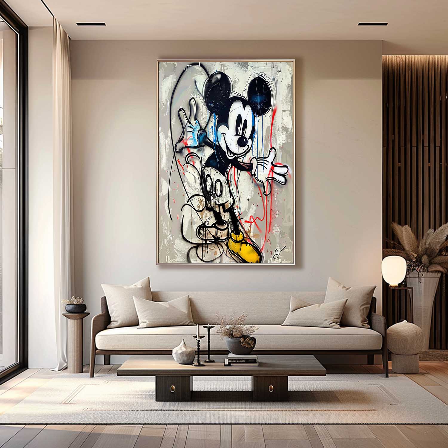 Fun Mickey Mouse Graffiti Art Kids Room Mickey Wall Art for Sale Colorful Mickey Mouse Graffiti Art on Canvas