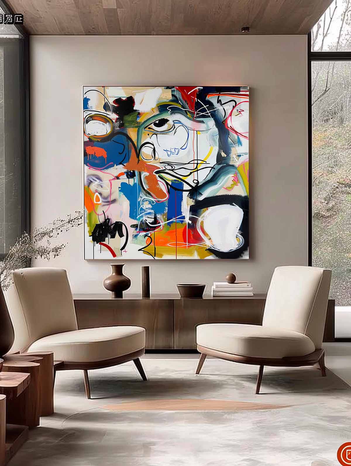 Abstract Graffiti Art on Canvas Colorful Graffiti Oil Painting Abstract Graffiti Canvas Wall Art Decoration for Sale