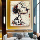 Snoopy Graffiti Art Children's Room Snoopy Canvas Wall Art for Sale Colorful Snoopy Graffiti Street Oil Painting