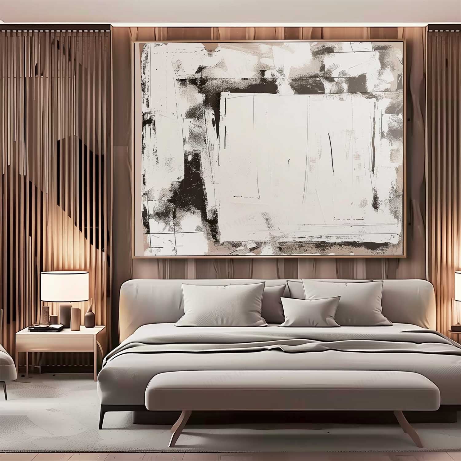 Large Gray and White Abstract Art Gray and White Abstract Oil Painting Gray and White Abstract Canvas Wall Art