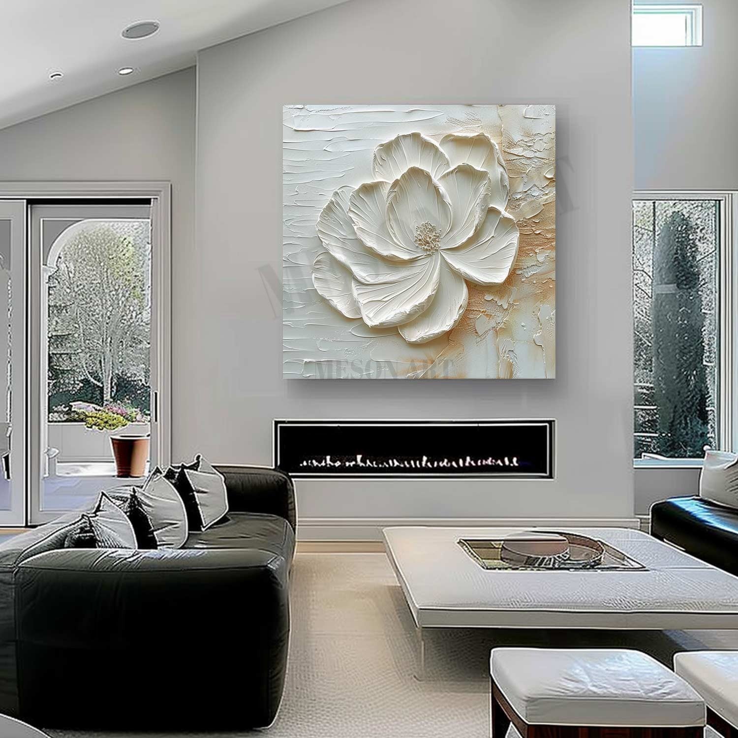 Lotus Flower Painting for Sale Lotus Flower Plaster Texture Art Lotus Flower Canvas Wall Art Decor