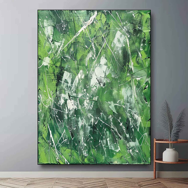 Large Green Abstract Canvas Art for Sale Green Contemporary Abstract Art Wall Decor