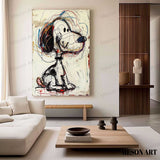 Snoopy Graffiti Art Children's Room Snoopy Canvas Wall Art for Sale Colorful Snoopy Graffiti Street Oil Painting