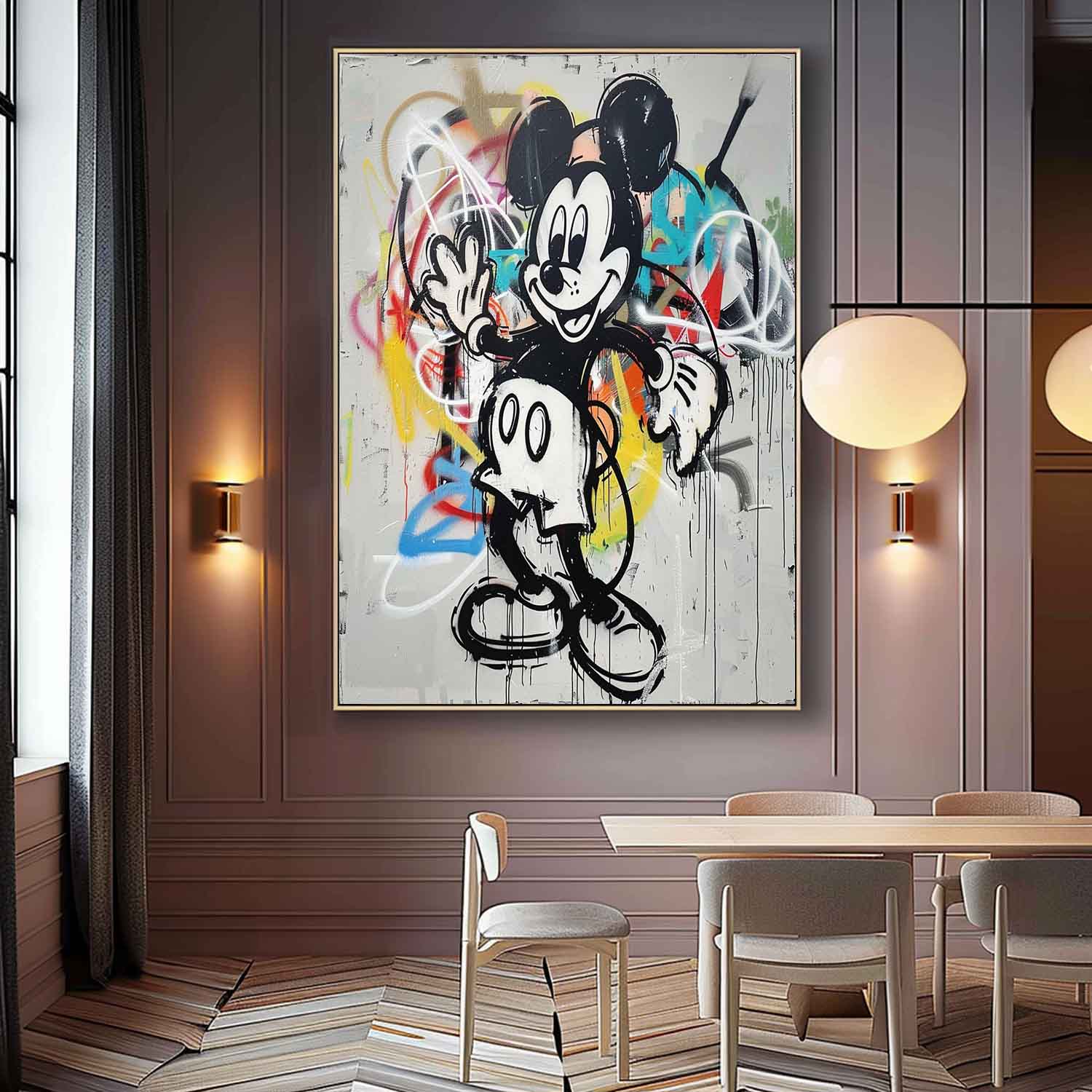 Mickey Mouse Graffiti Canvas Art for Sale Mickey Mouse Graffiti Street Painting Mickey Mouse Kids Room Wall Art