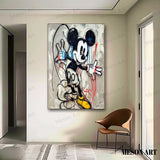 Fun Mickey Mouse Graffiti Art Kids Room Mickey Wall Art for Sale Colorful Mickey Mouse Graffiti Art on Canvas
