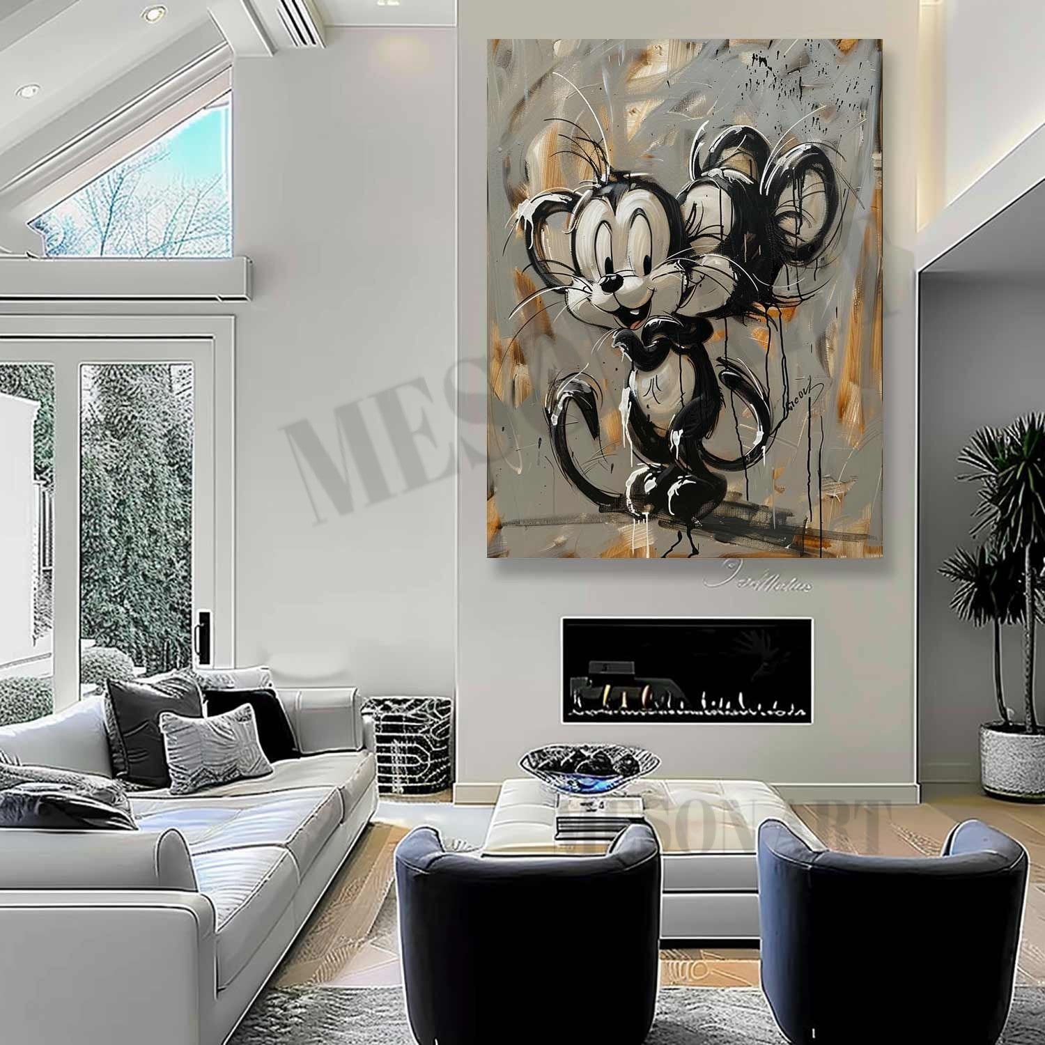 Mickey Mouse Graffiti Art for Sale Mickey Mouse Canvas Wall Art Mickey Mouse Cartoon Painting