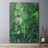 Large Green Abstract Textured Canvas Art for Sale Green Contemporary Abstract Wall Decor Hanging Painting