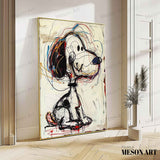 Snoopy Graffiti Art Children's Room Snoopy Canvas Wall Art for Sale Colorful Snoopy Graffiti Street Oil Painting