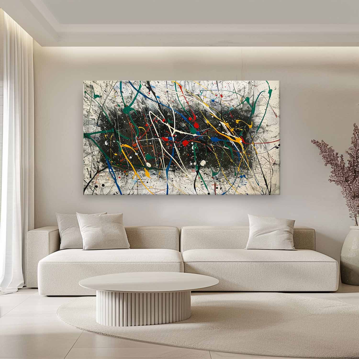 Large Pollock Abstract Expressionist Art Pollock Paintings for Sale Colorful Abstract Canvas Wall Art