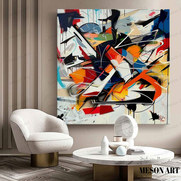 Abstract Pop Art on Canvas Colorful Pop Abstract Art Abstract Pop Art Canvas Wall Art Decor for Sale