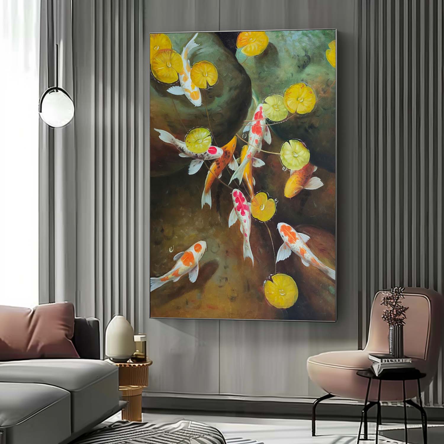 Carps Oil Painting Hyperrealistic Carp Canvas Art Realistic Carp Wall Art Koi Realistic Oil Painting