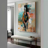 Large Running Horse Oil Painting on Canvas Horse Oil Painting for Sale Palette Horse Wall Art Decor