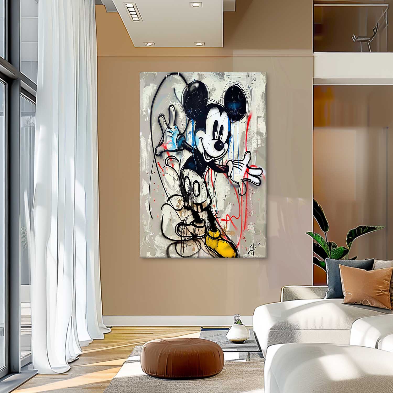 Fun Mickey Mouse Graffiti Art Kids Room Mickey Wall Art for Sale Colorful Mickey Mouse Graffiti Art on Canvas