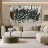 Large Pollock Abstract Canvas Art for Sale Colorful Modern Abstract Wall Paintings