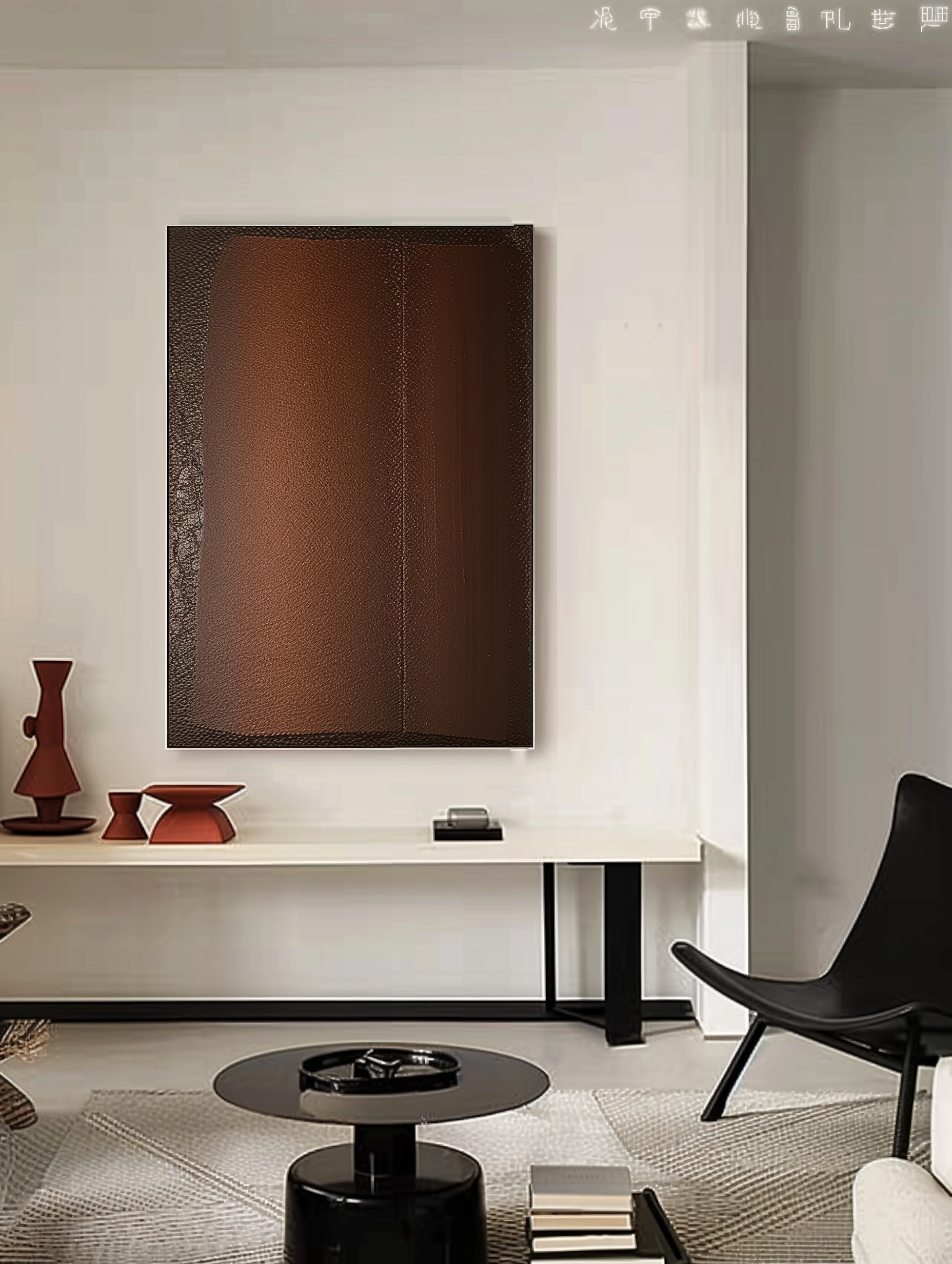 Brown Abstract Art for Sale Cowhide Color Abstract Art Brown Minimalist Texture Painting on Canvas