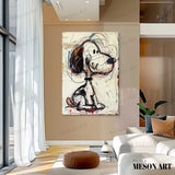 Snoopy Graffiti Art Children's Room Snoopy Canvas Wall Art for Sale Colorful Snoopy Graffiti Street Oil Painting