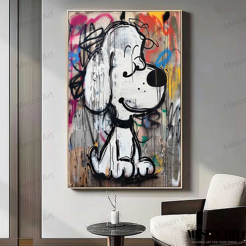 Funny Snoopy Graffiti Art Kids Room Snoopy Wall Art for Sale Colorful ...