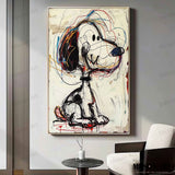 Snoopy Graffiti Art Children's Room Snoopy Canvas Wall Art for Sale Colorful Snoopy Graffiti Street Oil Painting