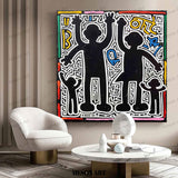 Keith Haring Style Art for Sale Abstract Canvas Wall Art Decor for a Family Special Home Gifts