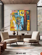 Basquiat Artist Basquiat Abstract Art for Sale Cool Skull Graffiti Canvas Wall Art Graffiti Street Art Abstract