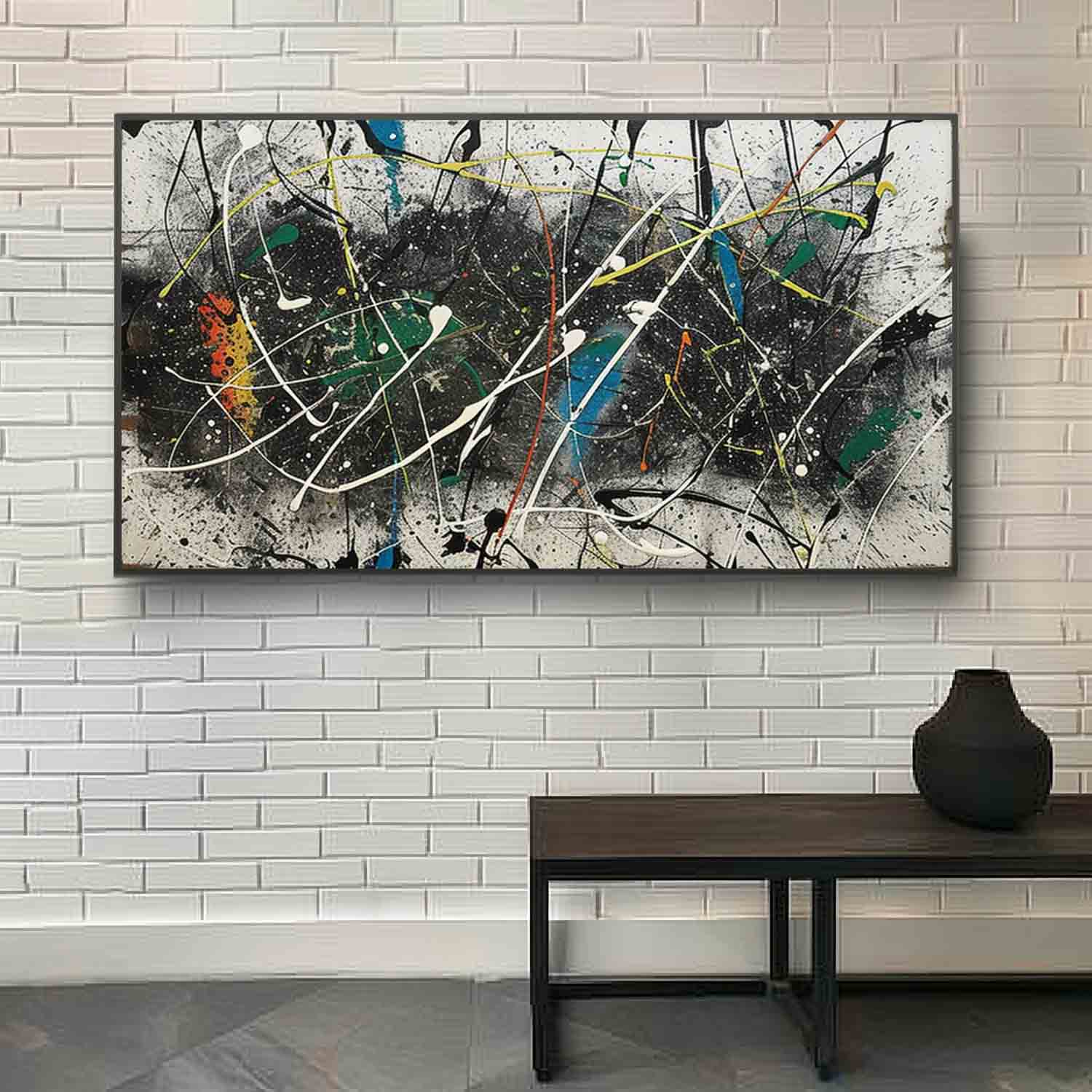 Large Pollock Abstract Canvas Art for Sale Colorful Modern Abstract Wall Paintings