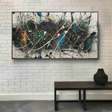 Large Pollock Abstract Canvas Art for Sale Colorful Modern Abstract Wall Paintings