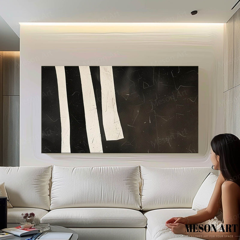 Large Black and White Wall Paintings Black and White Abstract Art for Sale Black and White Oil Paintings on Canvas