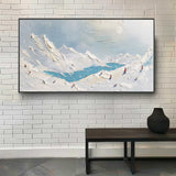 Large Glacial Lake Texture Painting Glacial Lake Canvas Wall Art Plaster Canvas Art for Sale