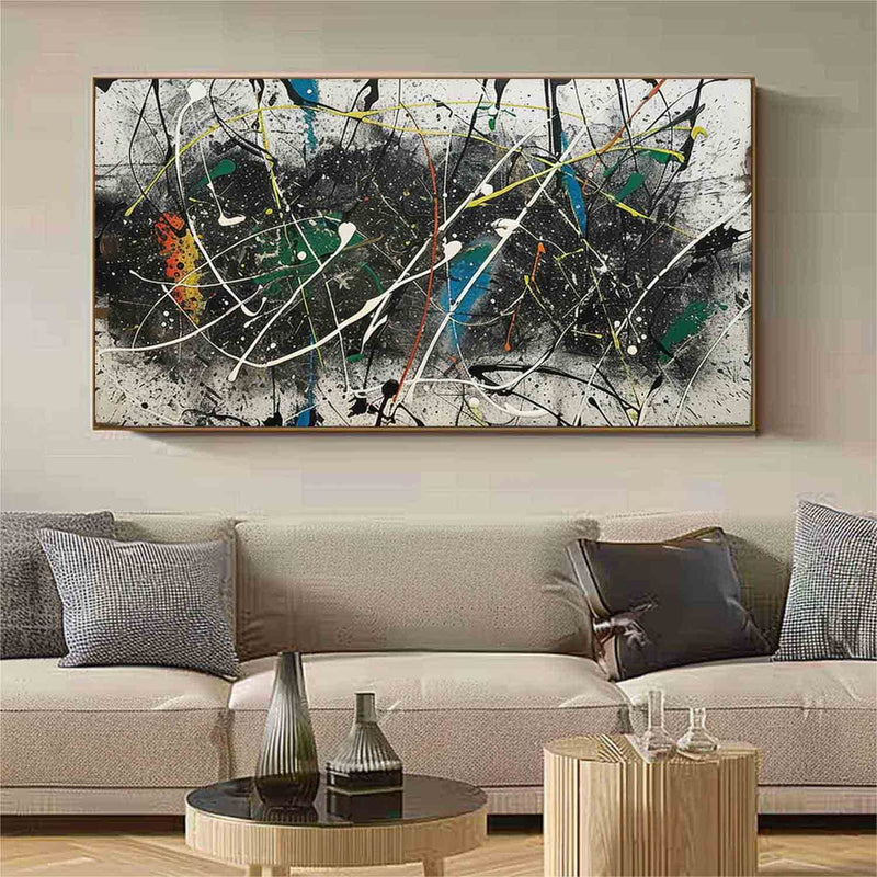 Large Pollock Abstract Canvas Art for Sale Colorful Modern Abstract Wall Paintings