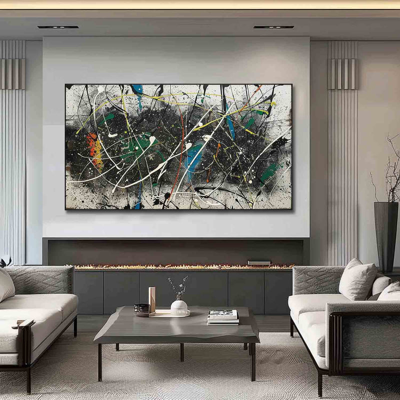 Large Pollock Abstract Canvas Art for Sale Colorful Modern Abstract Wall Paintings