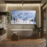 3D Snow Mountain Ski Resort Texture Painting Snow Mountain Ski Resort Texture Canvas Wall Art Decoration Hanging Painting