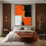 Large Orange and White Texture Painting Orange and White Abstract Art for Sale Orange and White Canvas Wall Art