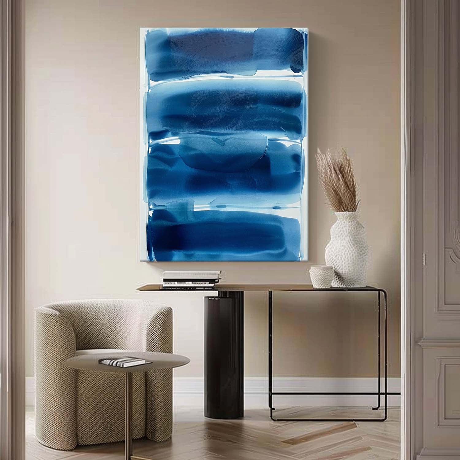 Large Light Blue Abstract Art Modern Light Blue Abstract Canvas Wall Art Decoration Light Blue Oil Painting for Sale