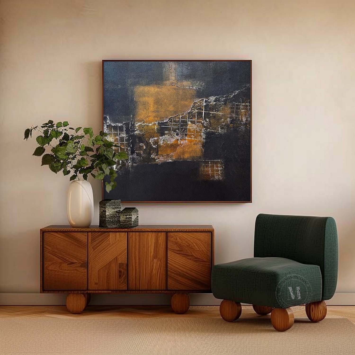 Black and Earth Tone Minimalist Abstract Art Black and Brown Textured Paintings for Sale Wabi Sabi Wall Art