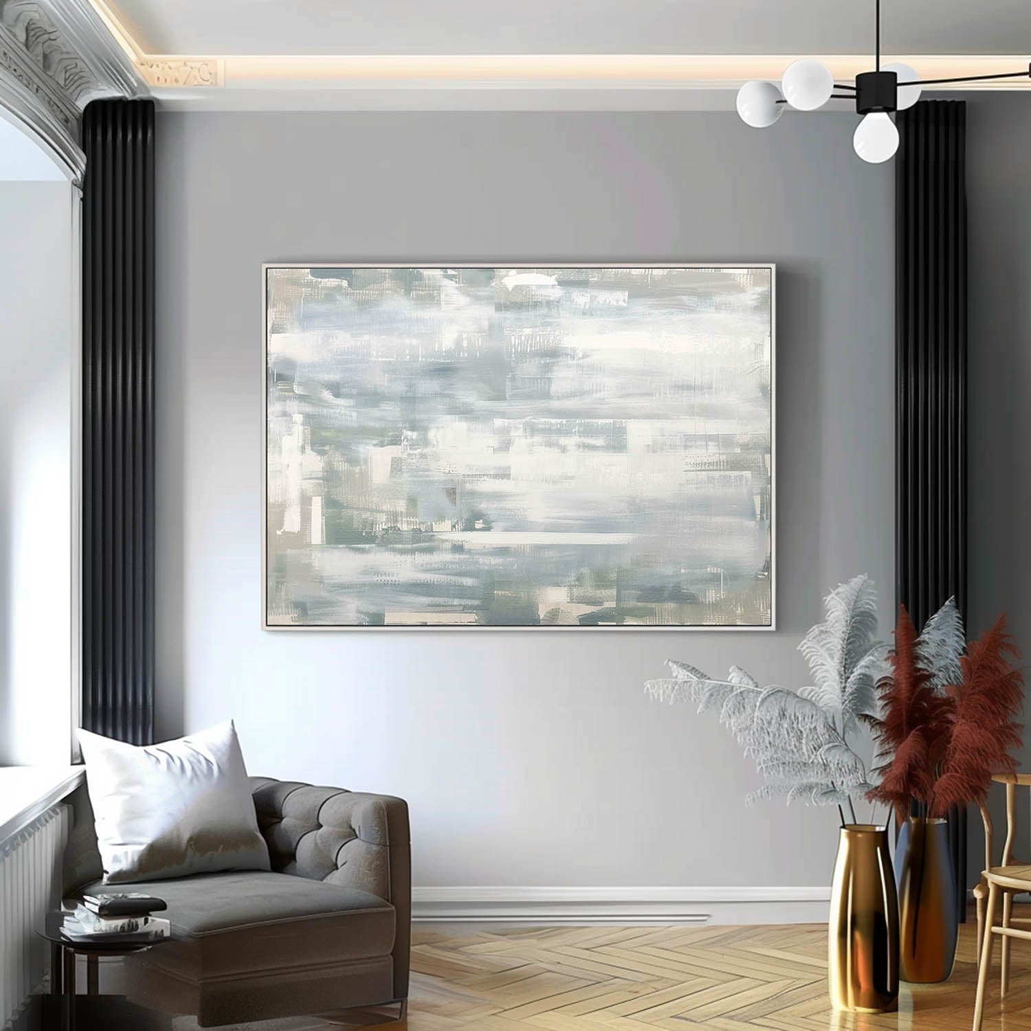 80*60 Gray Abstract Art Canvas Large Gray Abstract Canvas Wall Art Decor Gray Abstract Oil Painting