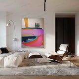 Pink Landscape Abstract Oil Painting Palette Abstract Landscape Canvas Wall Art Decor Landscape Abstract Hanging Painting