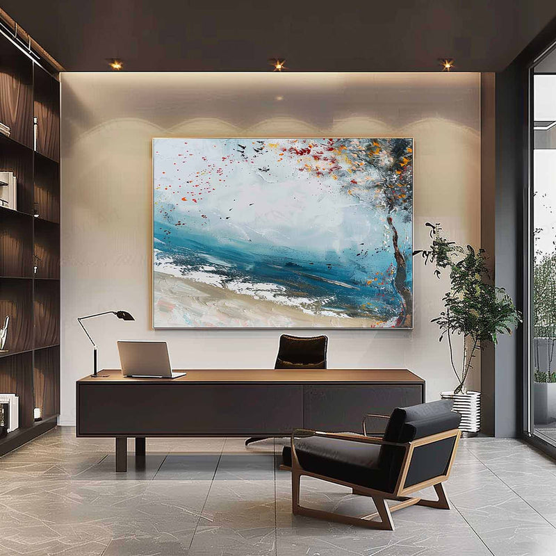 Light Blue Abstract Art for Sale Large Light Blue Abstract Landscape Canvas Wall Art Abstract Landscape Oil Painting