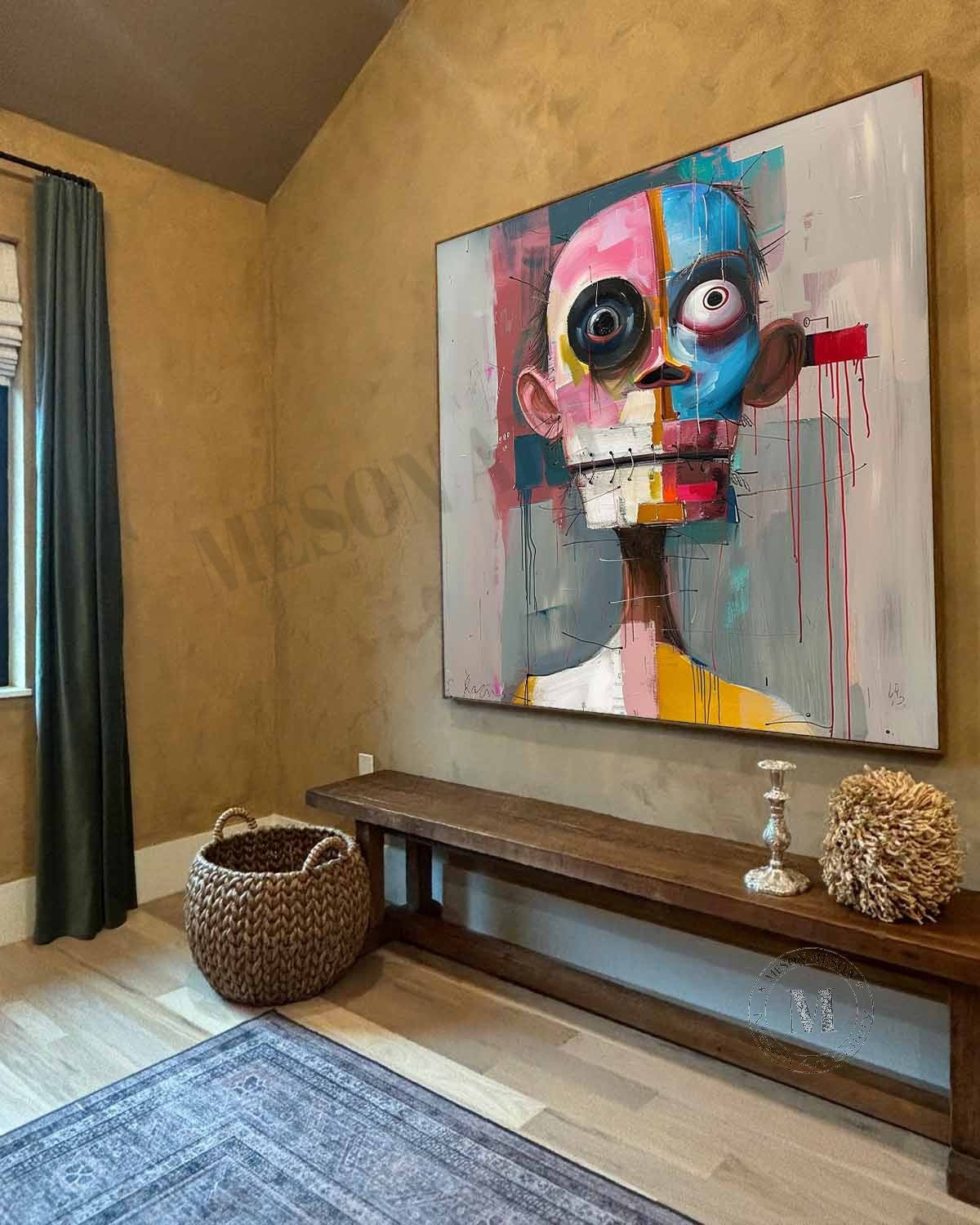 Contemporary Portrait Pop Canvas Art Pop Portrait Painting Male Portrait Abstract Art for Sale