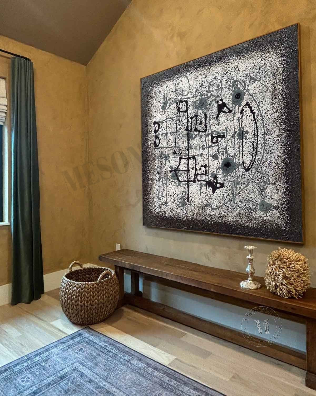 Black and White Textured Paintings for Sale Wabi Sabi Abstract Art Black and White Minimalist Abstract Art