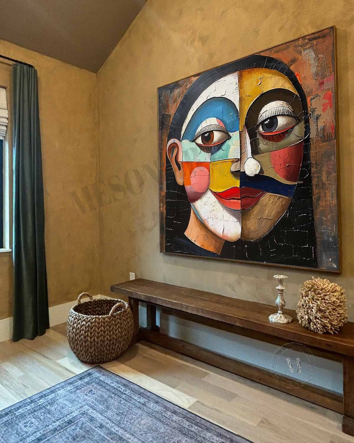 Contemporary Mona Lisa Portrait Abstract Canvas Art Female Pop Portrait Painting Female Portrait Art for Sale