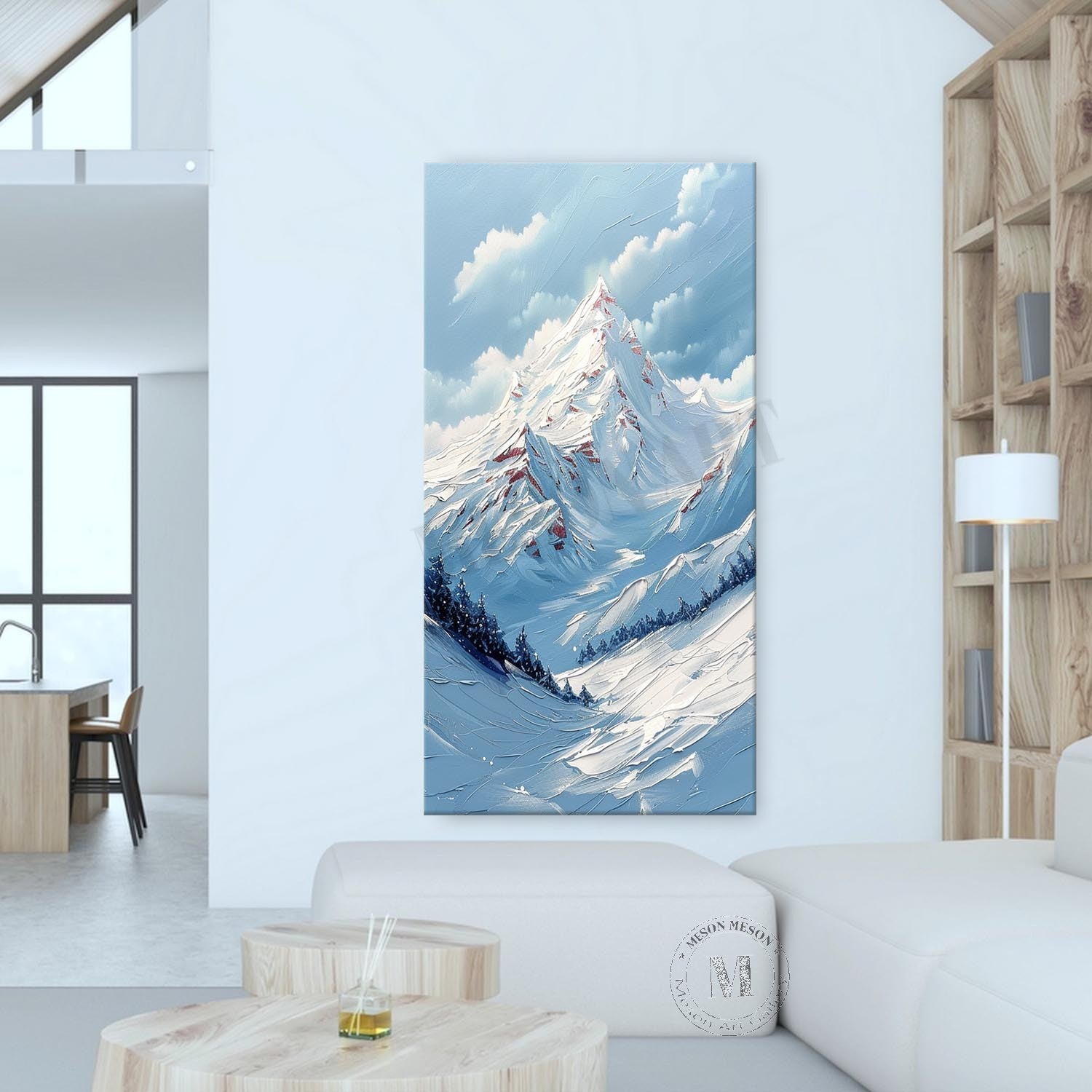 Blue Snow Mountain Landscape Art for Sale Blue and Snow Mountain Canvas Wall Art Decor