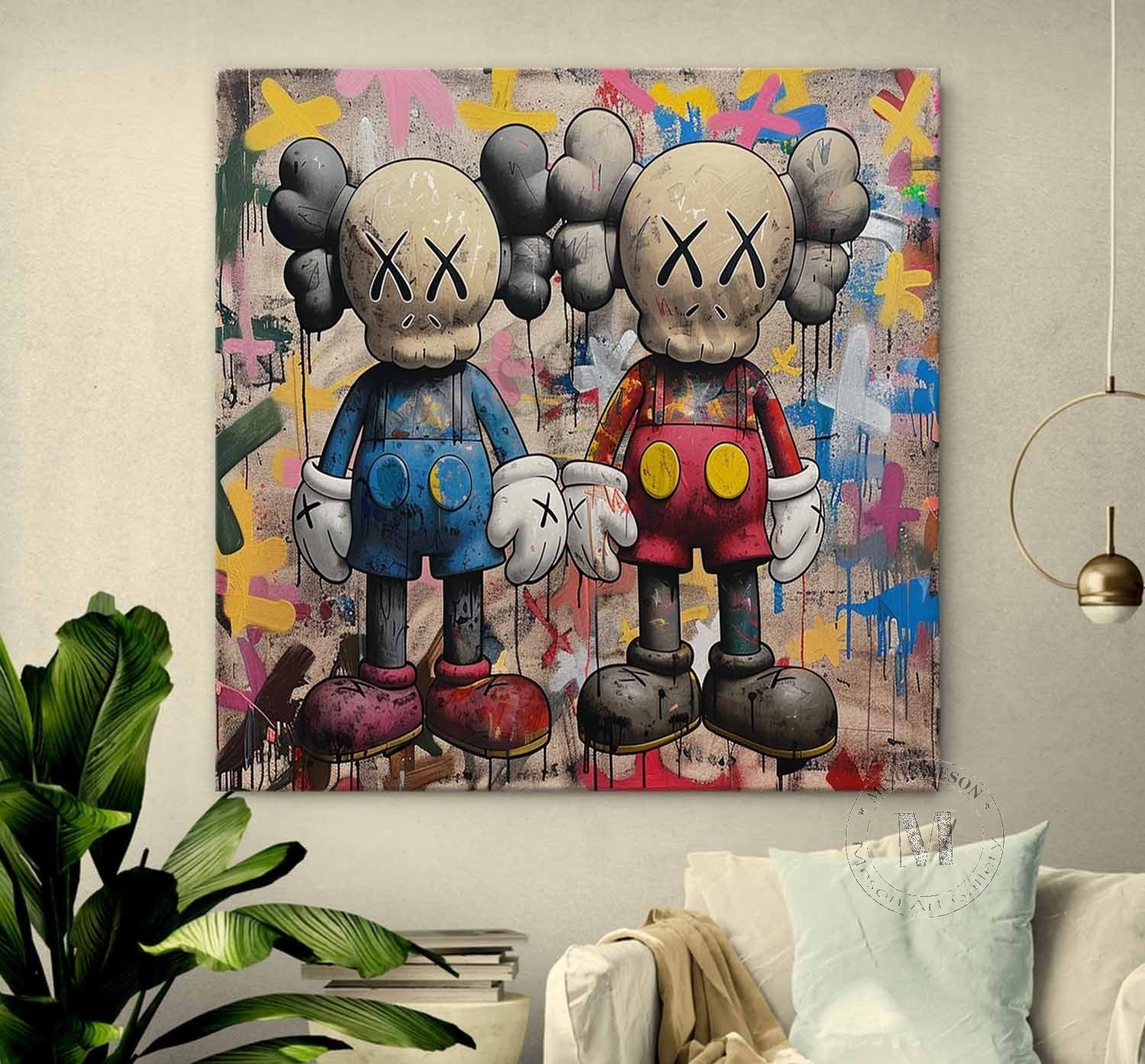 Kaws Canvas Art for Sale Kaws Canvas Wall Art Decoration Kaws Oil Painting Kaws Graffiti Art