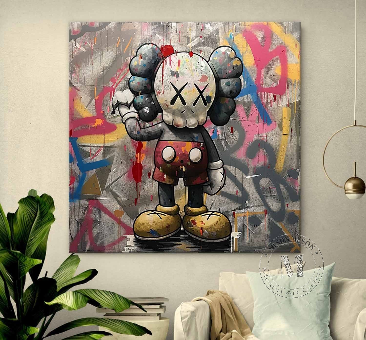 Kaws Canvas Wall Art Kaws Art Canvas Kaws Oil Painting Kaws Graffiti Street Art Kaws Oil Painting