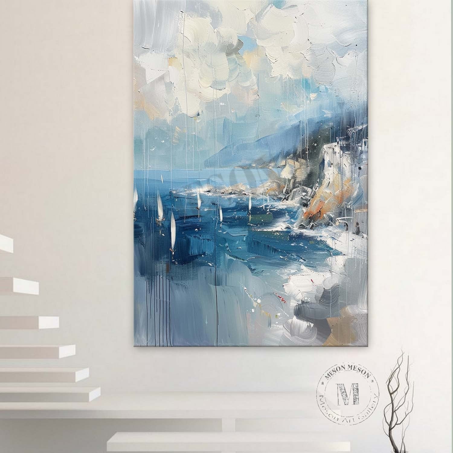 Coastline Landscape Canvas Art for Sale Coastline Abstract Landscape Oil Painting