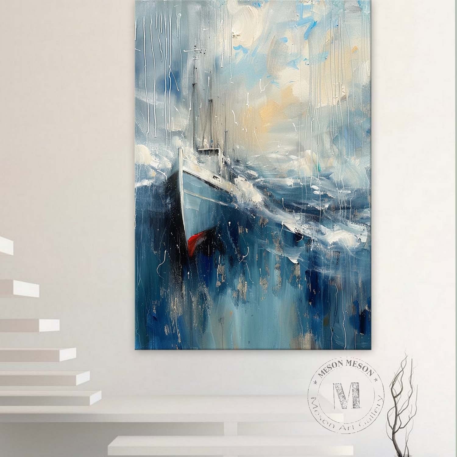 Large Ship Sailing Canvas Art for Sale Yacht Canvas Wall Art Decor Ship Sailing Oil Painting