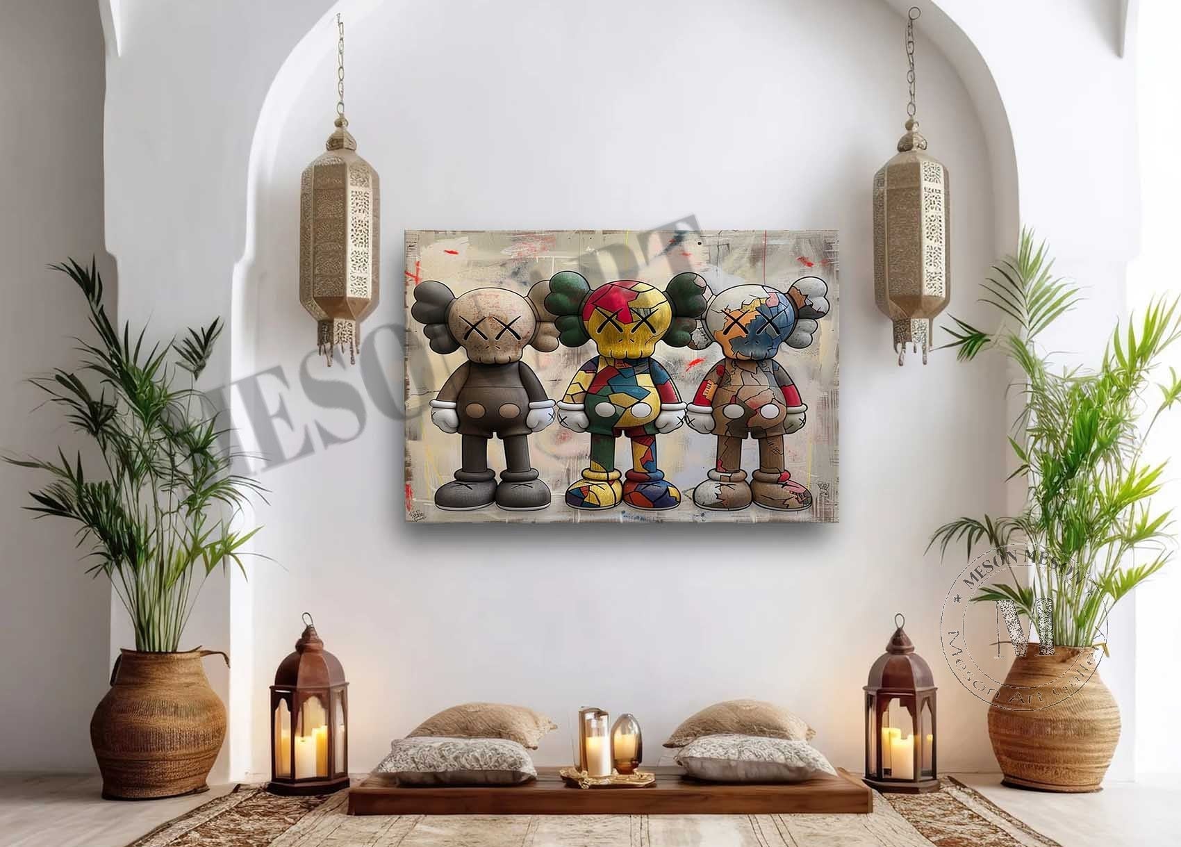 Large Kaws Oil Paintings for Sale Kaws Canvas Wall Art Kaws Art Canvas Kaws Graffiti Street Art