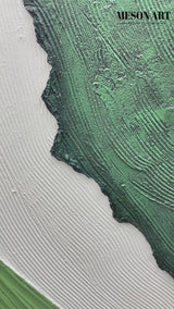 Green Plaster Abstract Art 3D Green Minimalist Abstract Canvas Art Green Textured Acrylic Painting