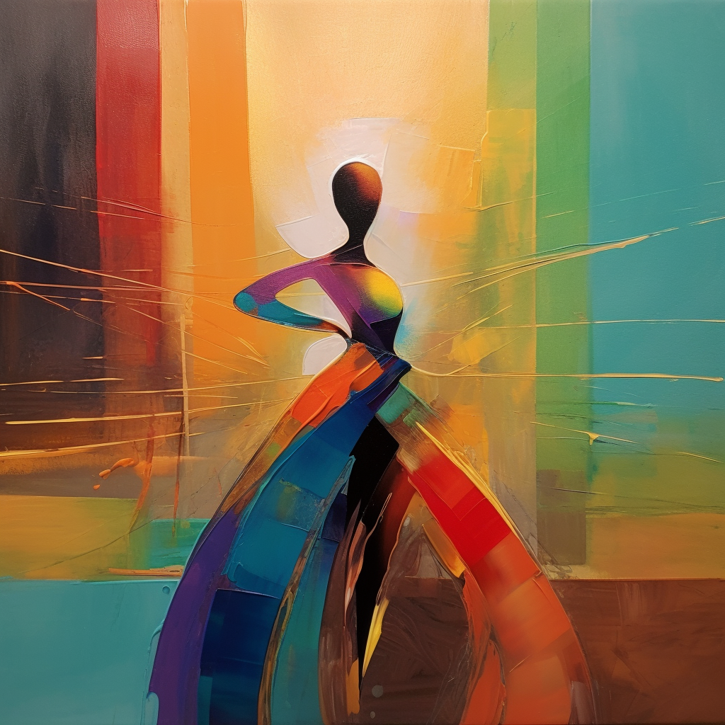 Abstract Woman Palette Oil Painting Dancing Woman Palette Canvas Art Dancing Girl on Canvas