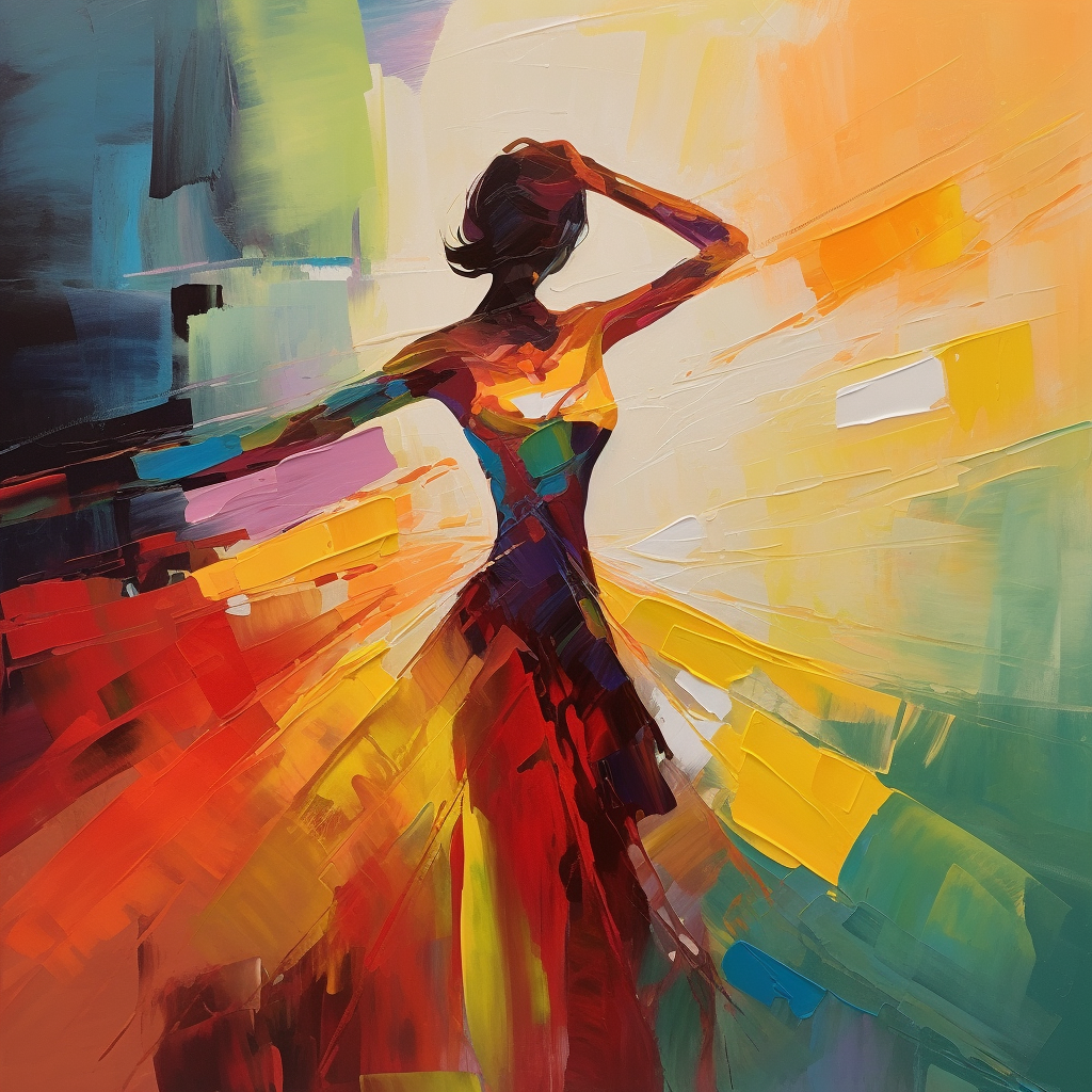 Abstract Dancing Beautiful Girl Oil Painting Dancing Woman on Canvas ...