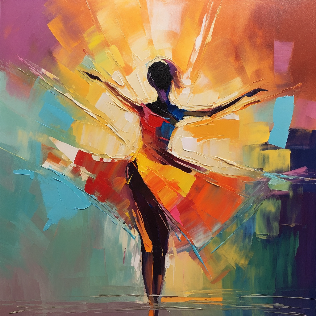 Dancing Girl Palette Art on Canvas Palette Dancing Girl Oil Painting Dancer Palette Wall Art Decor